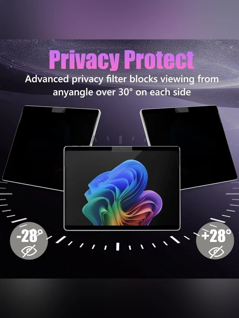 Magnetic Removable Privacy Screen/Anti Glare for Surface Pro 11/10/9/8/X - 13